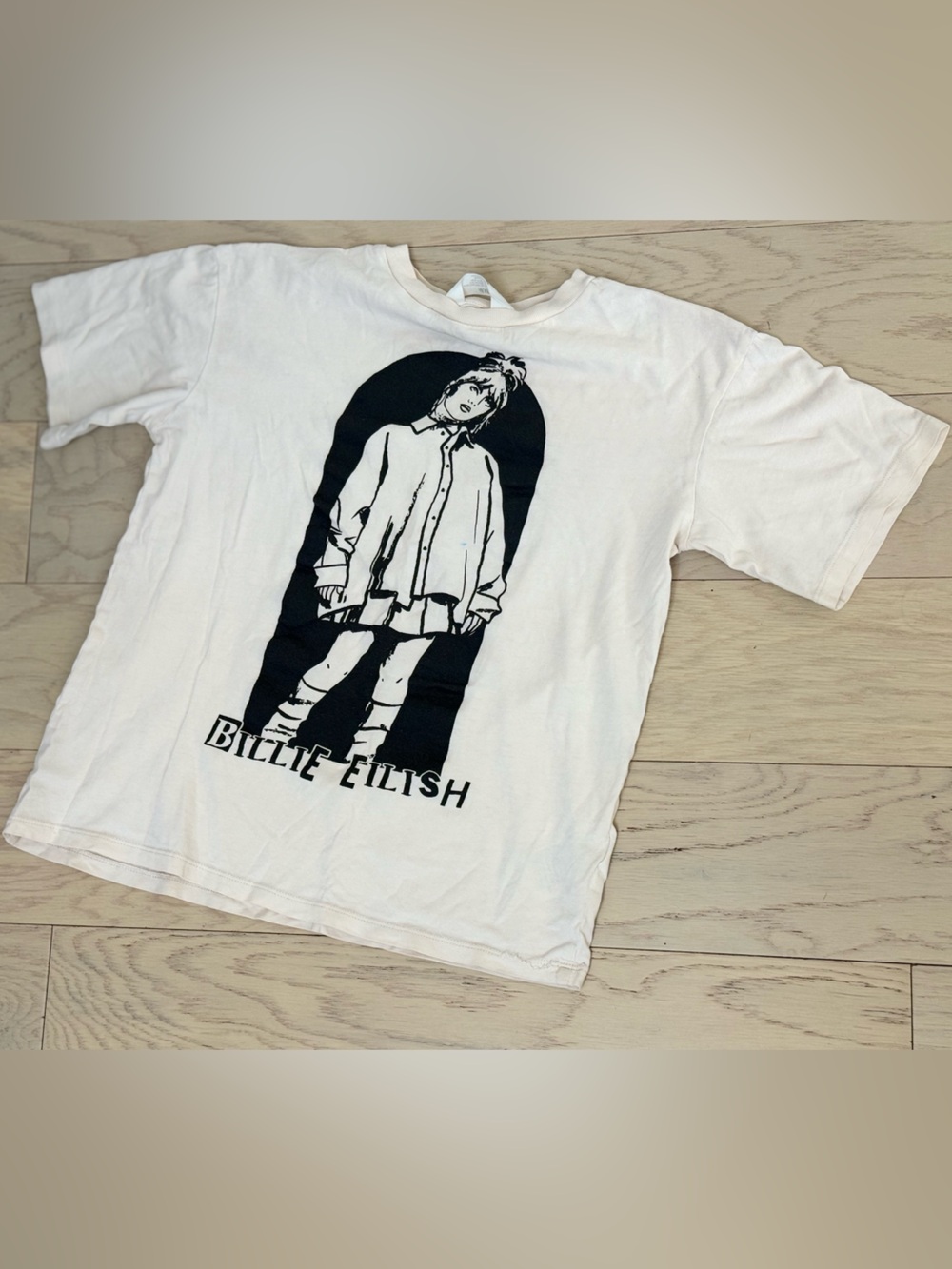 H&M Billie Eilish Graphic Tee in White and Black